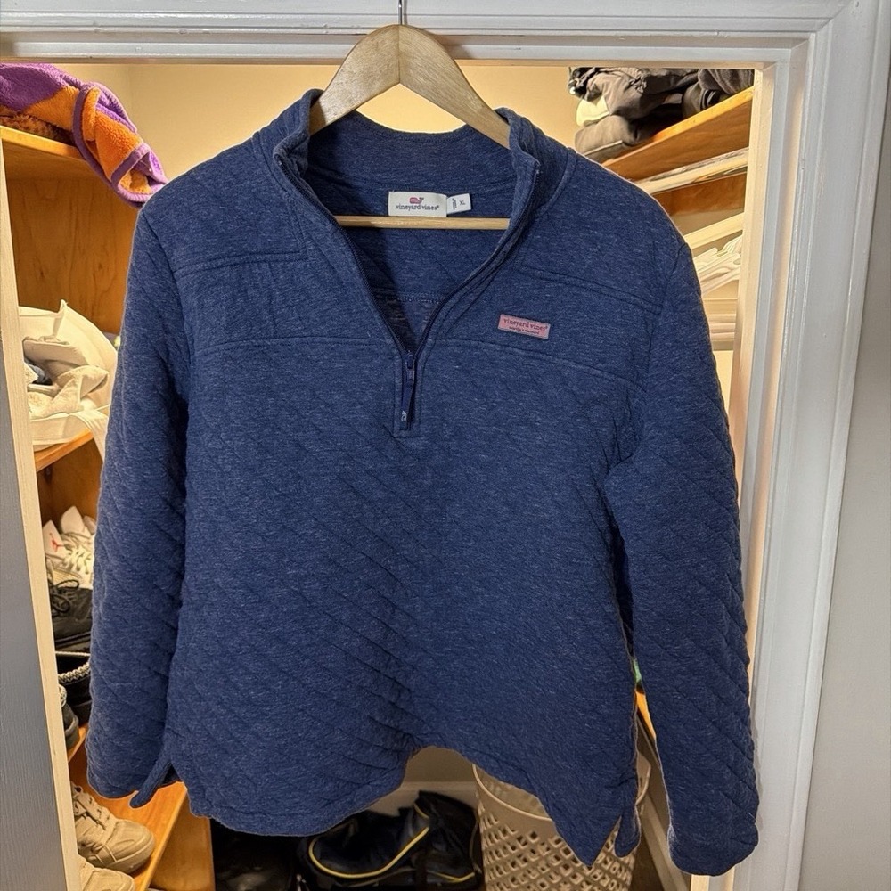 Youth XL Quilted Vineyard Vines Fleece Half Zip Jacket Pullover